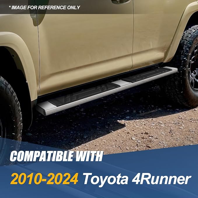Auto Dynasty Running Boards Compatible with 2010-2024 Toyota 4Runner, Stainless Steel Side Step Rail Nerf Bars, 6.5" x 69" Step Bars, Polished Chrome