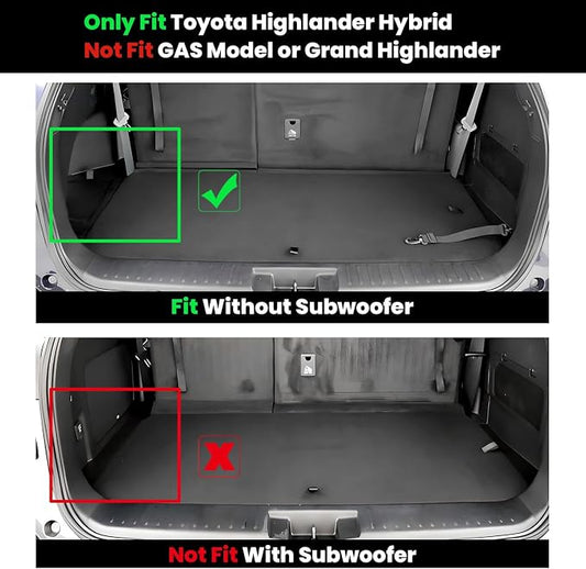 LASFIT Floor Mats & Cargo Mat for Toyota Highlander 2020-2026 (Fit Hybrid, 7&8Seats), All Weather Fit TPE Floor Liners, 3 Rows & Cargo Liner Back Seat Cover for Highlander car mats(Not Subwoofer)