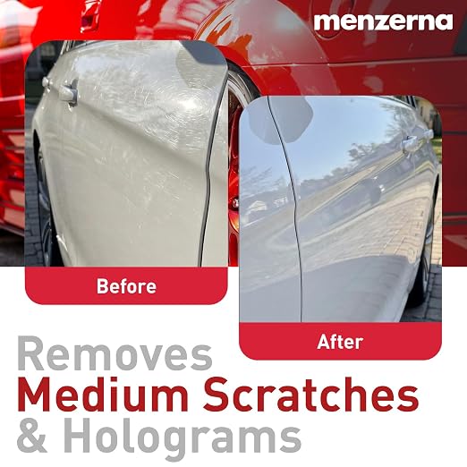 menzerna Medium Cut Polish 2500" I Abrasive Polishing Compound for Medium Scratches and Signs of Use I Buffing and Polishing Compound for Scratch Repair & a Glossy Finish I Silicone Free I 8 fl oz.