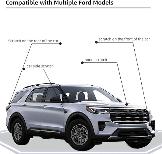 Space White Metallic(A3) Car Paint Touch Up Pen Compatible with Ford,2-In-1 Color Accurate Touch Up Car Scratch Repair Paint Exact Match Ford Series Automotive Scratch Remover for Nicks&Chips Repair
