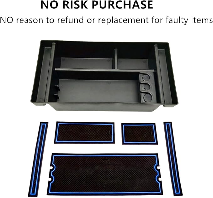 Center Console Organizer Tray fits for 2019-2022 GMC Sierra/Chevy Silverado 1500 Accessories, 2020-2021 2022 2023 Silverado/Sierra 2500 HD/3500 HD (Half-size, Blue)