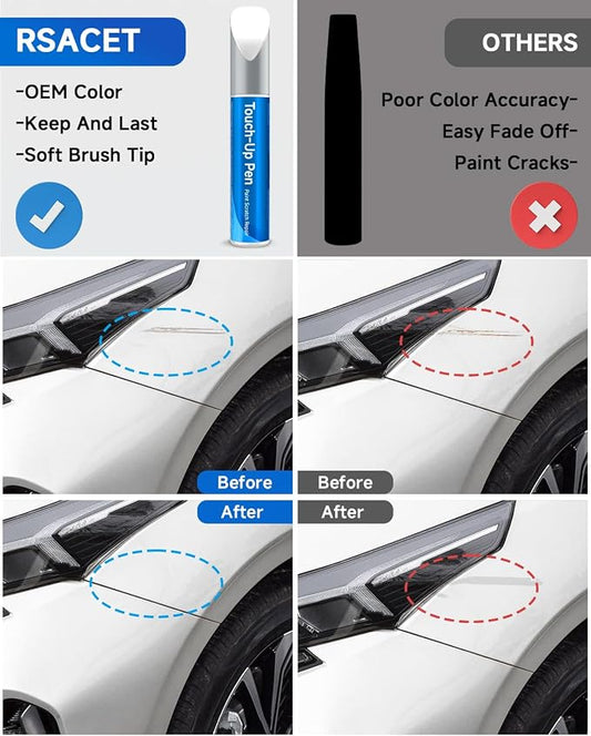 Clear White(1D/UD) Touch Up Paint Compatible with Kia Exact Match Touch Up Paint Car Scratch Repair