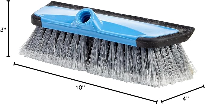 Dicor CP-SB10SQE Soft Bristle Exterior Wash Brush with Squeegee for Exterior RV Roof Cleaning and Maintenance