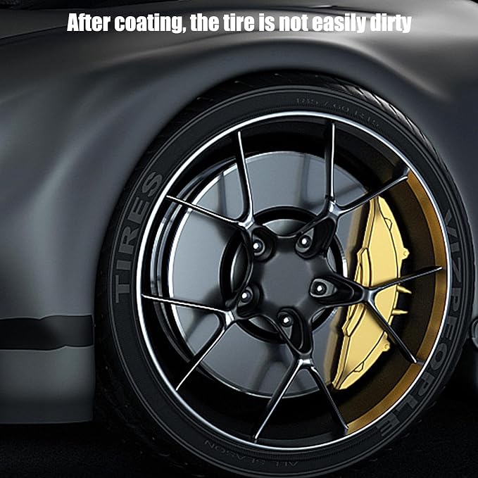 Tire Wax Cream, Wheel Shine Coating, Black Tire Restorer, for Cars Trucks Motorcycles Rvs Suvs Protection Shine Maintenance Detailing Rubber Conditioning Gloss Finish Cleaning Use 16x16x15cm