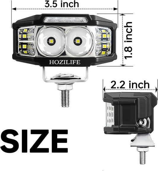 3 Inch LED Pods, 2PCS 40W 12V Flood Spot Ditch Lights Offroad Driving Fog LED Work Light for Truck ATV UTV Motorcycle (HZ1126-DRL)