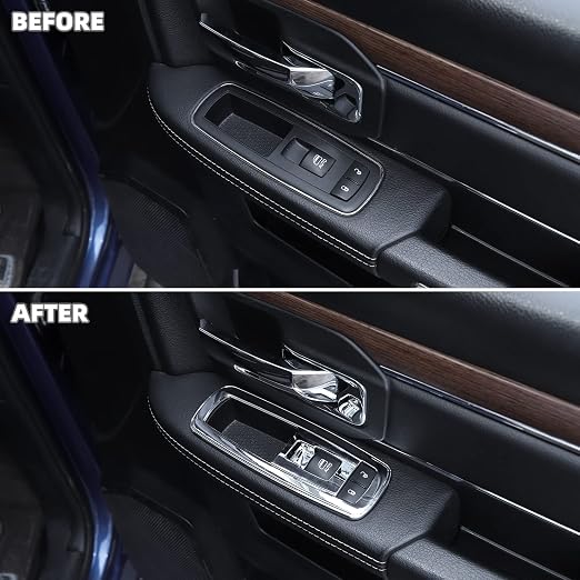 Window Lift Switch Cover Interior Button Trim Kit for Dodge RAM 2010-2017/for 2011-2021 Dodge Charger DurangoοΌChrome