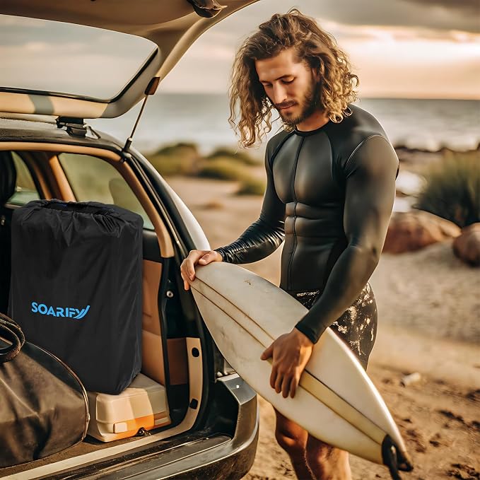 Universal Car Soft Roof Rack,Roof Pads Luggage Carrier for Kayak, Surfboard SUP, Canoe Include Storage Bag, 2 Quick Loop Strap, 2 Tie Down Rope, and 2 Heavy Duty Tie Down Straps