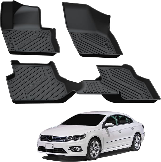 ASFIT 3D Custom fit Floor Mats for VW Volkswagen Jetta 2011 2012 2013 2014 2015 2016 2017 2018, All-Weather Protection TPE 1st & 2nd Row Car Mats, Super Duty, Easy to Clean, Not Fit SportWagen