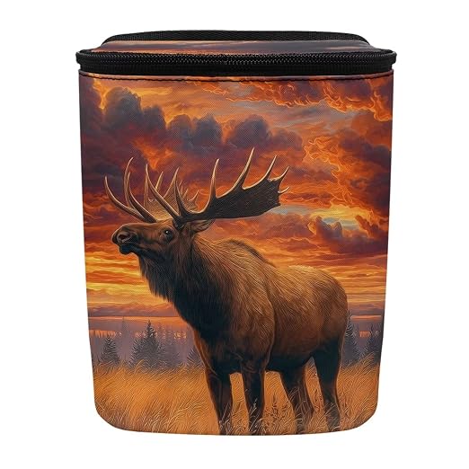 Talayituse Forest Elk Cloud Print Car Trash Can with Lid, Leak Proof Auto Trash Bag Hanging Vehicle Garbage Can Multipurpose Storage Container for Back Seat Road Trip