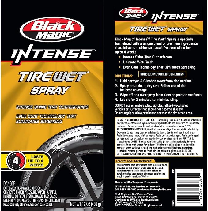 Black Magic 120079 Intense Tire Wet, 17 oz. (Pack of 4)