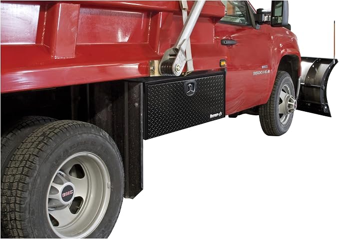 Buyers Products 1702505 Black Steel Underbody Truck Box - Weatherproof Storage Container with Aluminum Diamond Tread Door & Compression Latch, 18 x 18 x 36 Toolbox for Trucks and Trailers, Made in USA