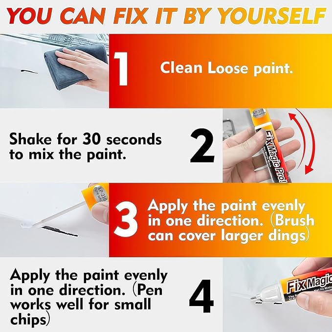 Universal Gloss Black Touch Up Paint for Cars, 2-in-1 Car Paint Pen & Car Scratch Repair Pen for Vehicle Scratches, Chips and Scuffs, Quick-Dry & Weather-Resistant Fix Kit - 2 Pack (12ml / 0.4 fl oz)