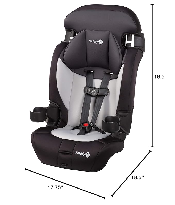 Safety 1st Grand 2-in-1 Booster Car Seat, Converts from High Back to Belt-Positioning Booster, High Back Seat for Kids 40-65, and Belt-Positioning 40-100 Pounds, Black Sparrow