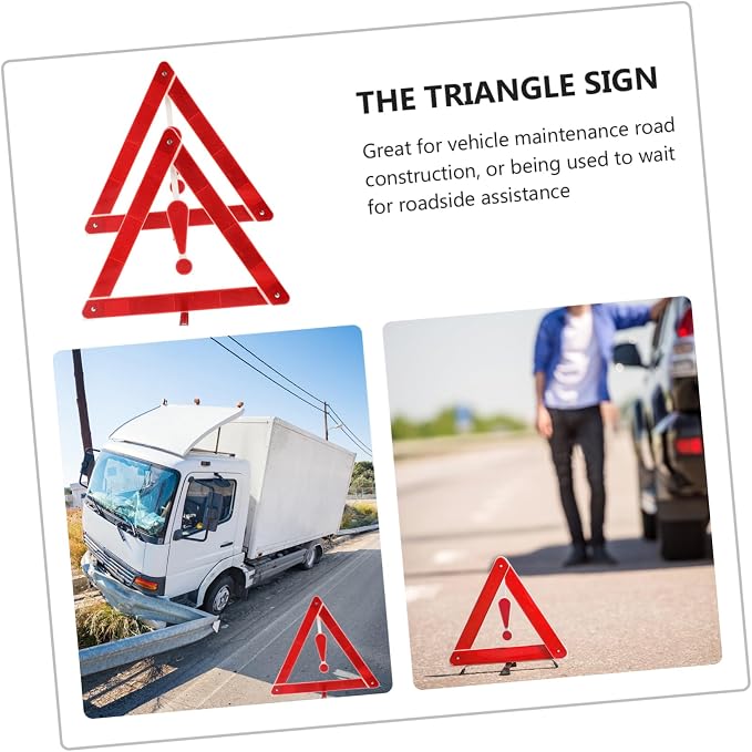 2pcs Car Warning Triangle Sign Road Safety Kit Car Maintenance Triangle Reflectors