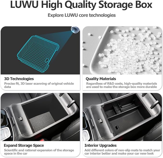 Center Console Organizer Compatible with 2025 2026 Hyundai Tucson SEL/SE Armrest Storage Box Armrest Console Organizer 2025 Tucson Accessories (ONLY FOR TUCSON SEL/SE/XRT,NOT FOR PHEV&Limited&N-Line)