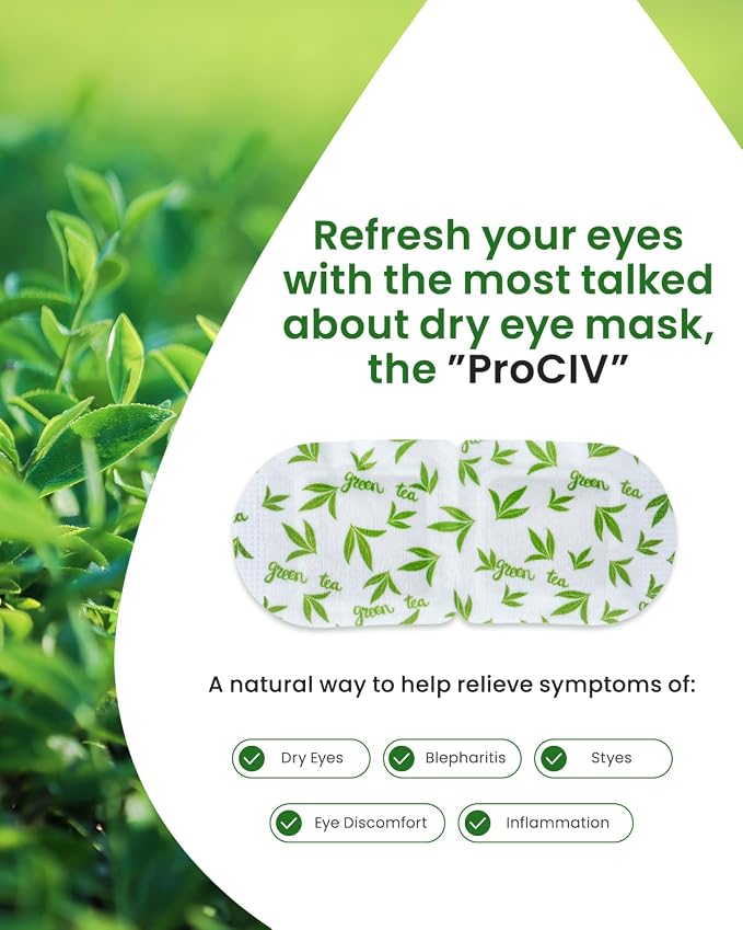 16 Packs Steam Eye Masks for Dry Eyes, Green Tea Warm Eye Mask, Relief Eye Fatigue & Puffy Eyes, Moist Heating Compress for Eyes, Self Heated Eye Mask, Disposable Travel Essentials & Relaxation Sets
