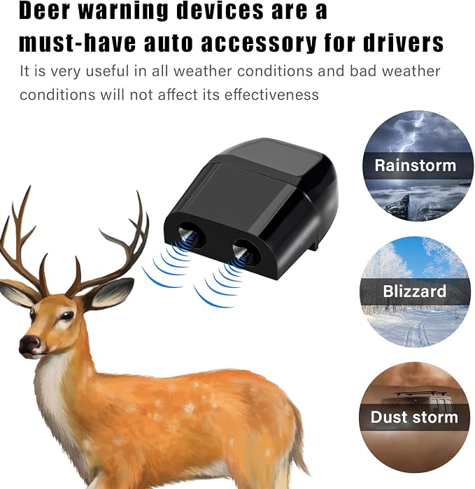 2 PCS Deer Whistles, Auto Save Deer Whistles Avoids Collisions, Deer Whistle for Vehicles with Rubber Pads Suitable for Cars, Trucks, Motorcycles, Universal Car Accessories (4 PCS)