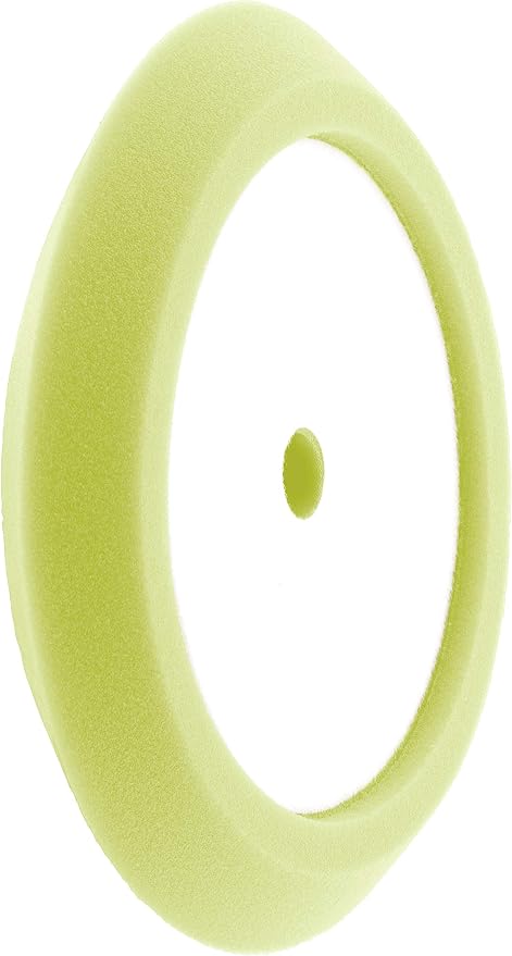 HI-Buff 8" Foam Buffing Pads, Fits 7" Backer, Polishing Pad, Slant Design, Hook & Loop Backing (Yellow Medium Cut)
