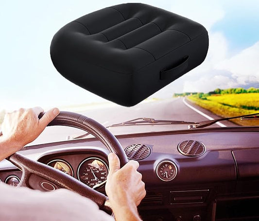 drivers seat booster cushion for adults/Car Booster Seat for Short Drivers/Increase The Field of View by 12cm/ 4.7in,Improve comfort,Ideal for suitable for car/office/home/wheelchair/Black