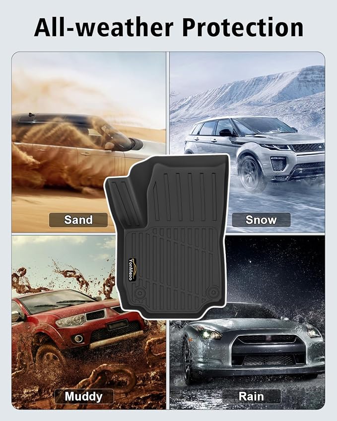 Floor Mats Custom for GMC Terrain 2018-2024 Trunk Mat with Backrest Mat All Weather TPE Full Set Liners Cargo Protector & Door Sill Guards for Terrain Accessories, Black