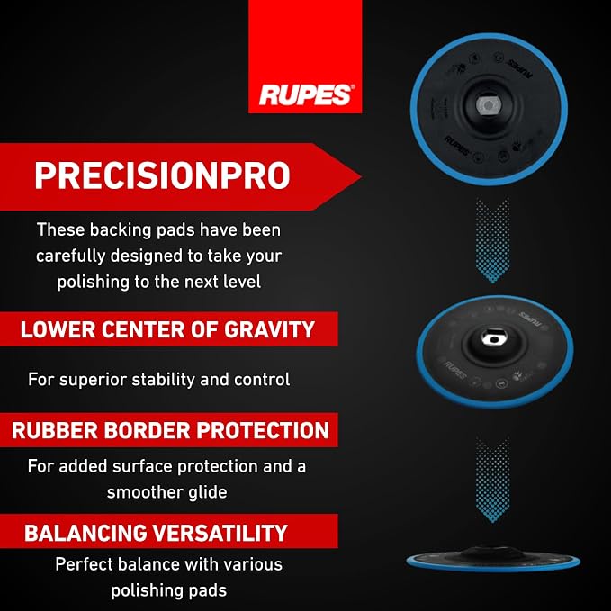 RUPES Bigfoot LHR15V/STD Mark V Random Orbital Polisher for Car Detailing & Removing Scratches | Pad Slipping Prevention | Improved Balance and Control | Anti-Spinning Ring