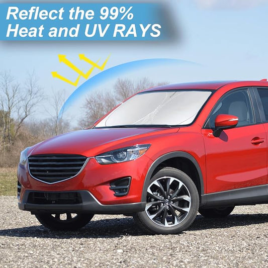 Custom Fit Mazda CX5 Windshield Sunshade for Mazda CX5 CX-5 2013-2016 Accessories Front Window Shades Fit for CX5 CX-5, Sport, Touring, Grand Touring,Crossover Cover for Windshield Shade Blocks UV