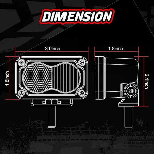 2Pcs LED Pod Light 3 Inch Off Road Driving Reverse Light Bar Mini LED Pods Cube Ditch Lights Bumper Backup Work Auxiliary Lights for Truck Offroad ATV UTV SUV Motorcycle Boat