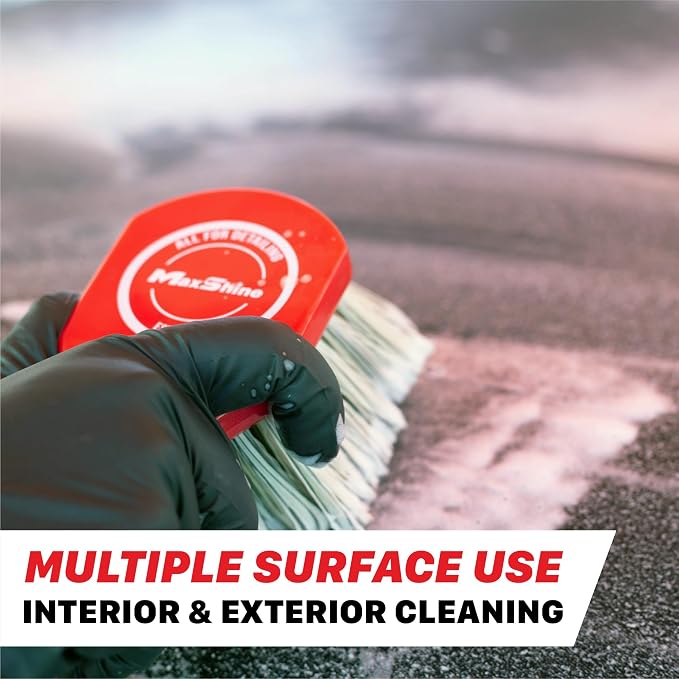 Maxshine Universal Wheel & Body Cleaning Brush – Medium-Duty Car Detailing Brush with Strong High-Density Bristles – Ideal for Wheels, Tires, Engines & Exterior Surfaces – Auto Detailing Accessory