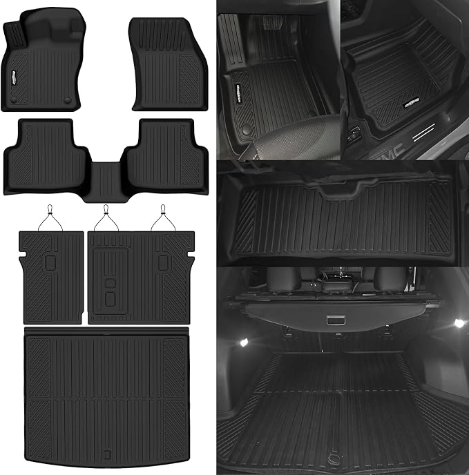 Floor Mats for VW Taos 2022-2026 AWD(Only Fit Cargo in Upper Deck Position), Trunk Mat and Backrest Mat All Weather TPE Protector for Volkswagen TAOS Accessories