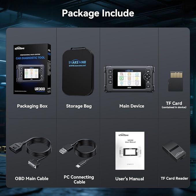 UR300 Diagnostic Scan Tool for All Cars, 49 Resets with 200+Subfuncitons, 4000+Bidirectional Test Items, Battery Registration, OBD2 Scanner, ECU Coding for BMW/VW/Audi, Auto VIN CAN FD