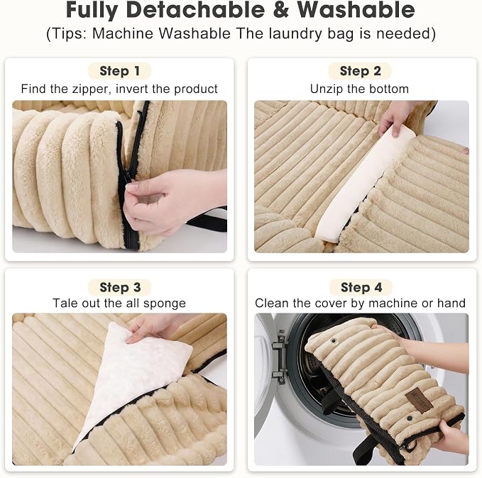 MIXJOY Dog Car Seat for Small/Medium Dogs up to 25 lbs, Multi-Functional Dog Carrier for Car with Detachable Washable Cover, Pet Travel Bed with Clip-On Safety Leash, Brown