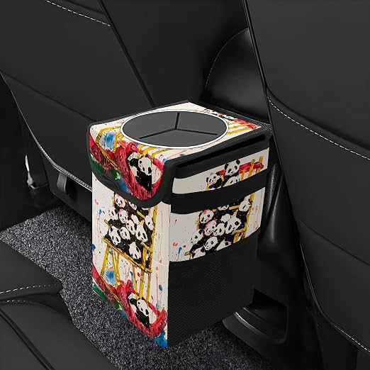 Car Trash Can – Multi-Purpose, Lightweight and Portable with Durable Water-Resistant Coating, No Installation Required, Practical and Ample Capacity, Variety of Colors.Red Panda