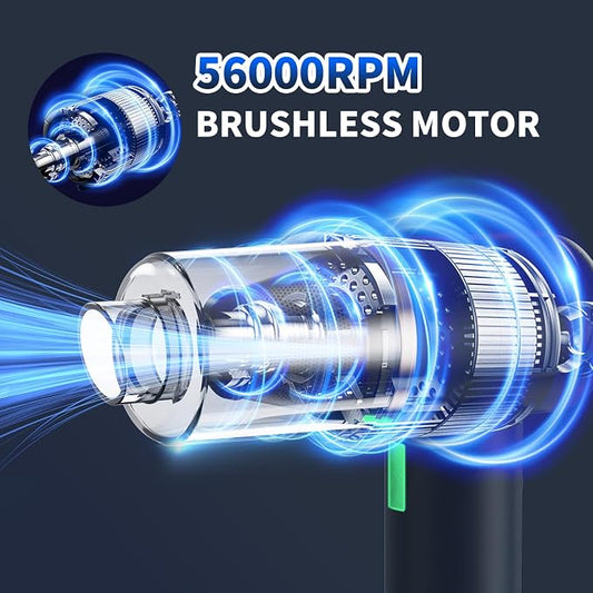 Car Vacuum Handheld Vacuum Portable Cordless, 18000Pa 5 in 1, 100W Brushless Motor, High Power Vacuum Cleaner with Window Breaker Hammer, LED Light, Multi-Nozzles for Car, Home, Pet, Office