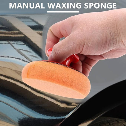 6Pcs/Set Car Wax Wash Polish Pad Sponge Cleaning Foam Kit Microfiber Applicator Pads with Gripper Handle Car-Styling