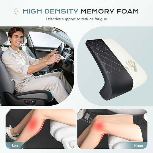 Coverado Car Seat Extender Leg Support, Leather Leg Extender Cushuin for Car Seats, Waterproof Car Seat Cushions Universal Fit for Most Vehicles (Black)