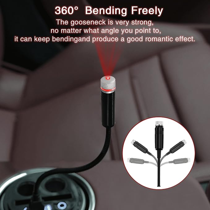 Star Projector Night Light, Car Accessories for Women and Men, Romantic Car Led Lights Interior, Adjustable Interior Car Lights Fit Car, Roof, Bedroom, Plug and Play, Car Decor, Room Decor, Home Decor