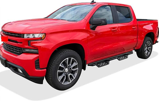 APS Stainless Steel Pocket Steps Running Boards Compatible with Chevy Silverado GMC Sierra 1500 2019-2026 Crew Cab & 2500 HD 3500 HD 2020-2026 (Silverado 1500 LTD Sierra 1500 LD 2022)