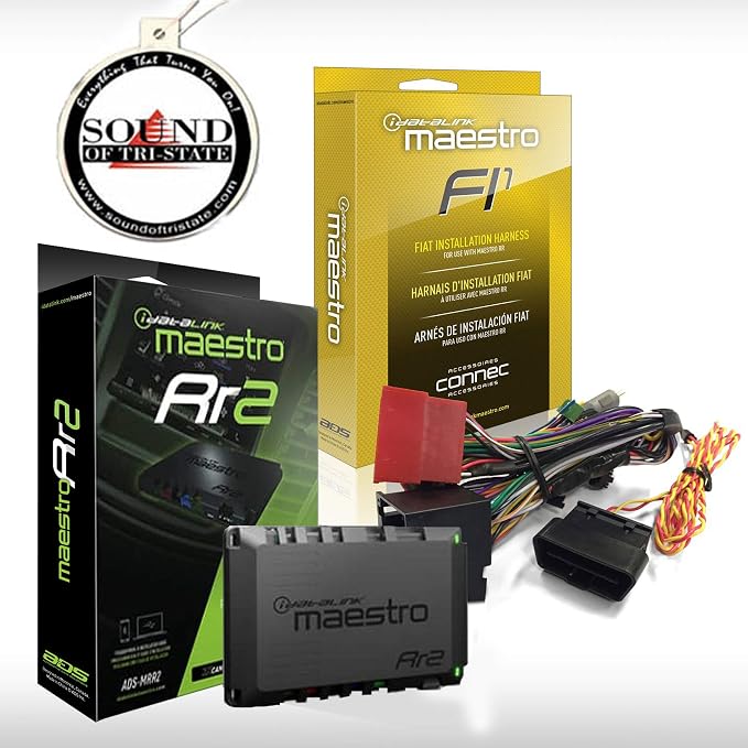 Maestro RR ADS-MRR2 Universal Radio Replacement & SWC Steering Wheel Interface + iDatalink HRN-RR-FI1 Integration Adapter fits Select 2012-up Fiat with Sound of Tri-State Car Freshener Bundle