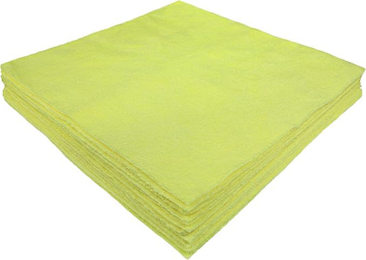 CleanAide Ultrasonic-Cut 300 GSM Microfiber Cleaning Towels, Lint-Free, Scratch-Free, Highly Absorbent, Durable & Reusable with Label-Free Edges for Auto, Home & Commercial Use, 14" x 14", 12-Pack,
