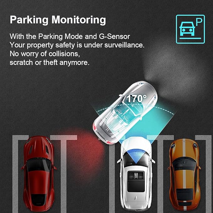 Fitcamx Front 2K+Rear 1080P Dash Cam Adapts for Volkswagen Atlas 2018-2026 & Atlas Cross Sport 2020-2026 (Model A/Slim-Tail), OEM Look, Dual HD Video, WiFi&APP, Loop Recording, Parking Mode, 64GB Card