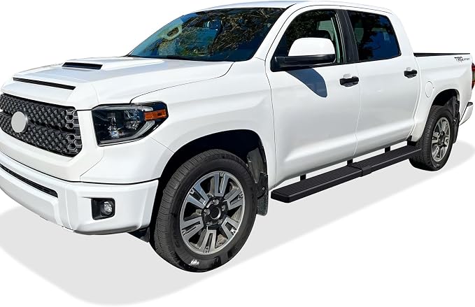 APS (Black 5 inches) Stainless Steel Running Boards Nerf Bars Side Steps Compatible with Toyota Tundra 2007-2021 CrewMax