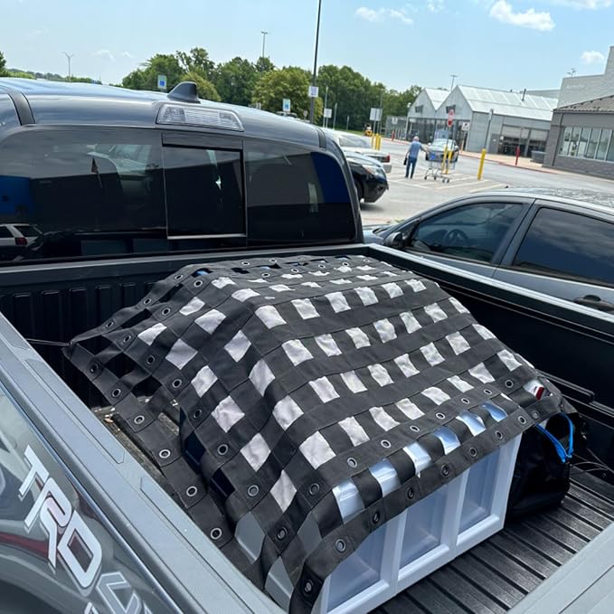 Tailgate Cargo Net,3' x 4.6',Heavy Duty Cargo Net for Pickup Truck Bed,SUV, Cargo Nets with Cam Buckles & Elastic Ropes