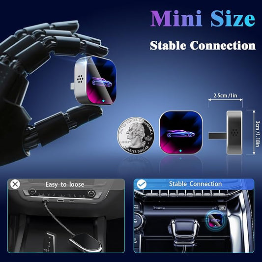 2026 Wireless CarPlay Adapter Upgrade Wired CarPlay to Wireless, Mini USB Design for Cars with Built-in Wired Apple CarPlay Plug and Play Easy Use Fast Stable Connection Car Play for iPhone