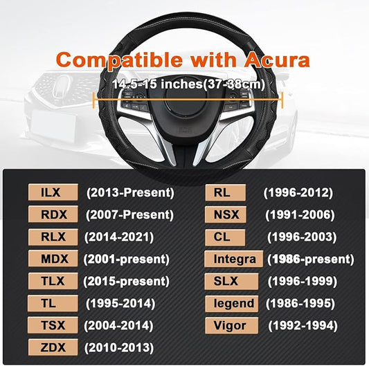GIANT PANDA Steering Wheel Cover for Acura RDX and MDX, Car Steering Wheel Cover for Acura TLX and TL - Red