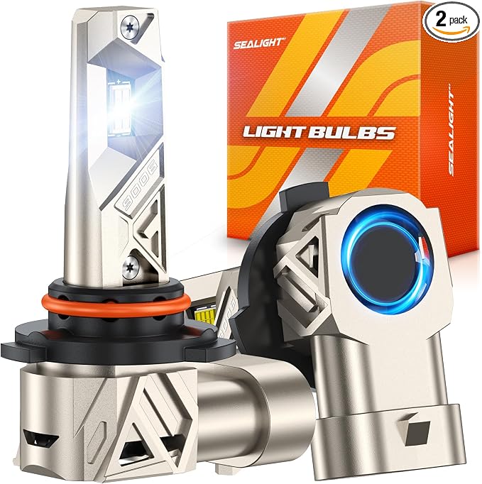SEALIGHT HB4 9006 Bulbs, 40000LM per Set, 6500K Plug and Play 9006 Fog Lights, Off-Road Use, Automotive Headlight Bulb Retainers Pack of 2