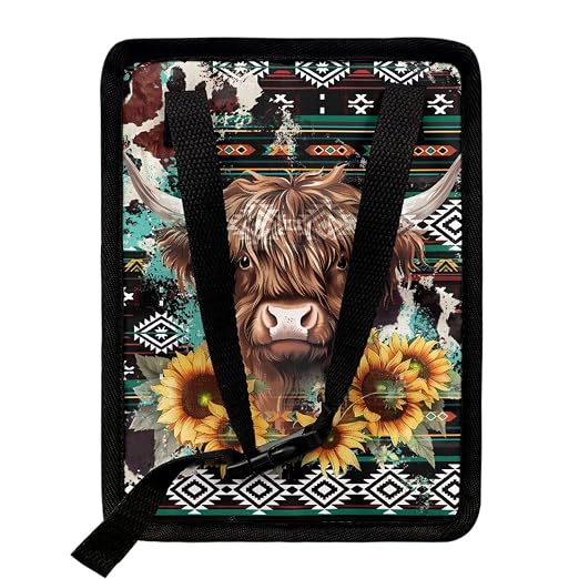 BIGCARJOB Car Trash Bag Southwest Highland Cow Car Trash Interior Accessories for Back Seat Headrest Car Trash Bin Hanging Trash Bag for Car Garbage Can