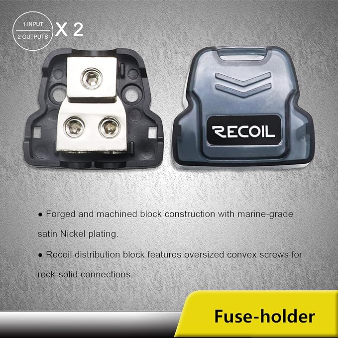 Recoil RC4D True 4 Gauge Car Audio Dual Amplifiers CCA Wiring Installation Kits with OFC RCA Cable