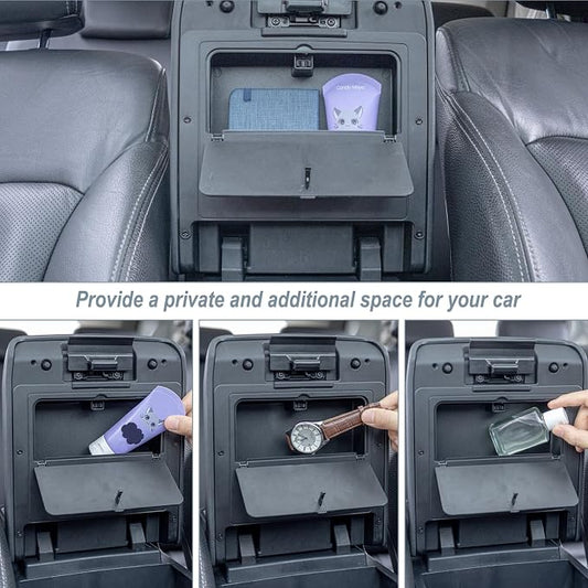JKCOVER Center Console Hidden Box Organizer Compatible with 2024 2025 2026 Toyota Tacoma Accessories Armrest Secret Compartment Press to Open and Close(Patented Design)