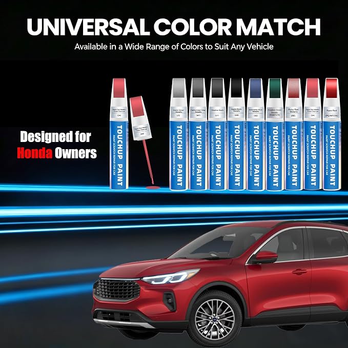Rapid Red Metallic Tinted Clearcoat(D4) Touch Up Paint Compatible with Ford 2-in-1 Car Scratch Repair Pen for Rock Chips, Door Scratches&Paint Nicks Exact Color Match Quick Dry DIY Fix for F-150