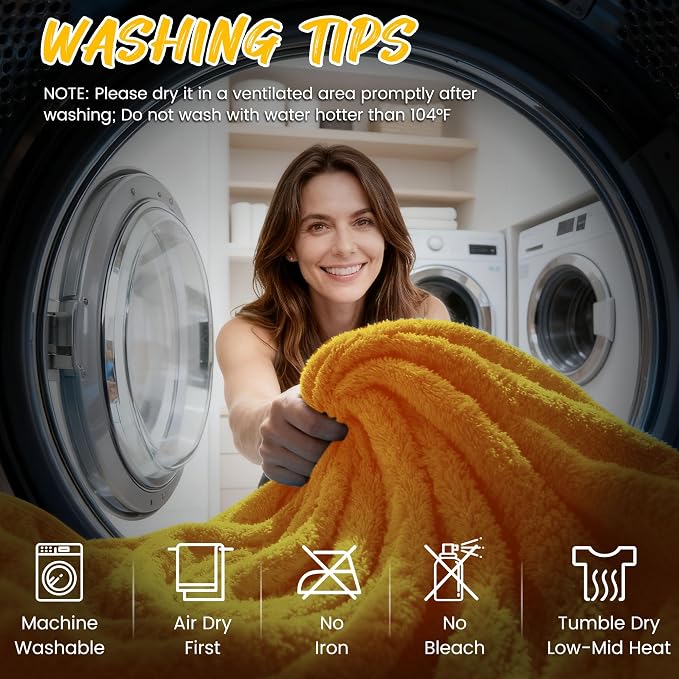 PUGPIU Microfiber Car Drying Towel Extra Large Super Absorbent 48"X24", 1400 GSM Flash Detail Car Wash Drying Towel Edgeless with Two Sided Soft Twisted-Loop, No Water Spots Streaks for Cars (Yellow)